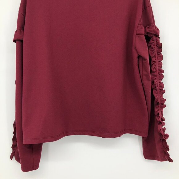 NWT Buffalo David Bitton Womens Ripley Ruffled Turtleneck Berry Burgundy XL - Picture 13 of 15